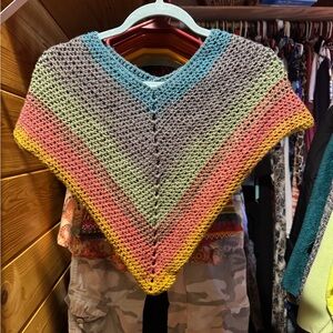 Colorful Knit Poncho for Kids